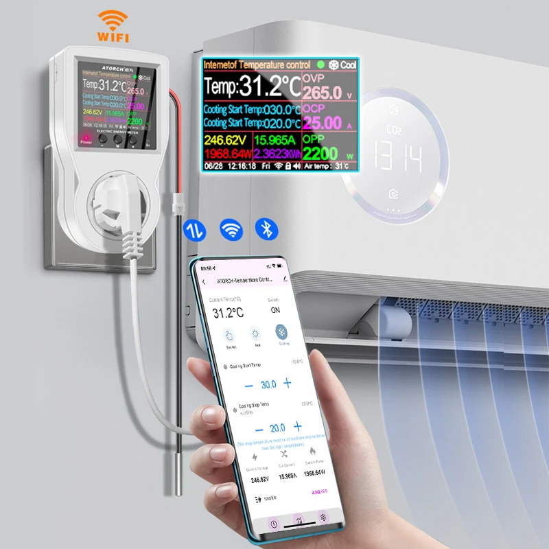Tuya S1 WIFI Digital Thermostat Socket Incubator Temperature Controller Outlet With Timer 10A 16A AC220V For Heating Cooling smart thermostat temperature controller smart thermostat socket