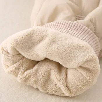 AYNIGIELL أواخر الخريف أوائل الشتاء الطفل بذلة سميكة الدافئة الرضع مقنعين داخل الصوف السروال القصير الوليد الملابس المبطنة بالقطن 6