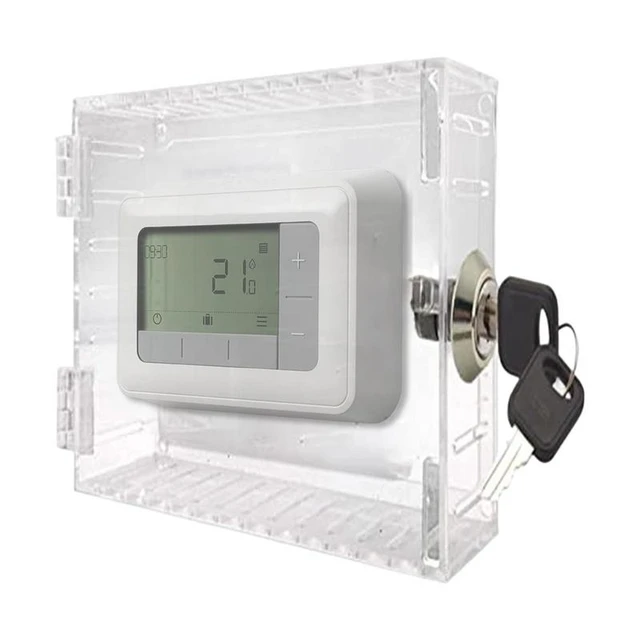 Universal Thermostat Lock Box With Key Clear Large Thermostat