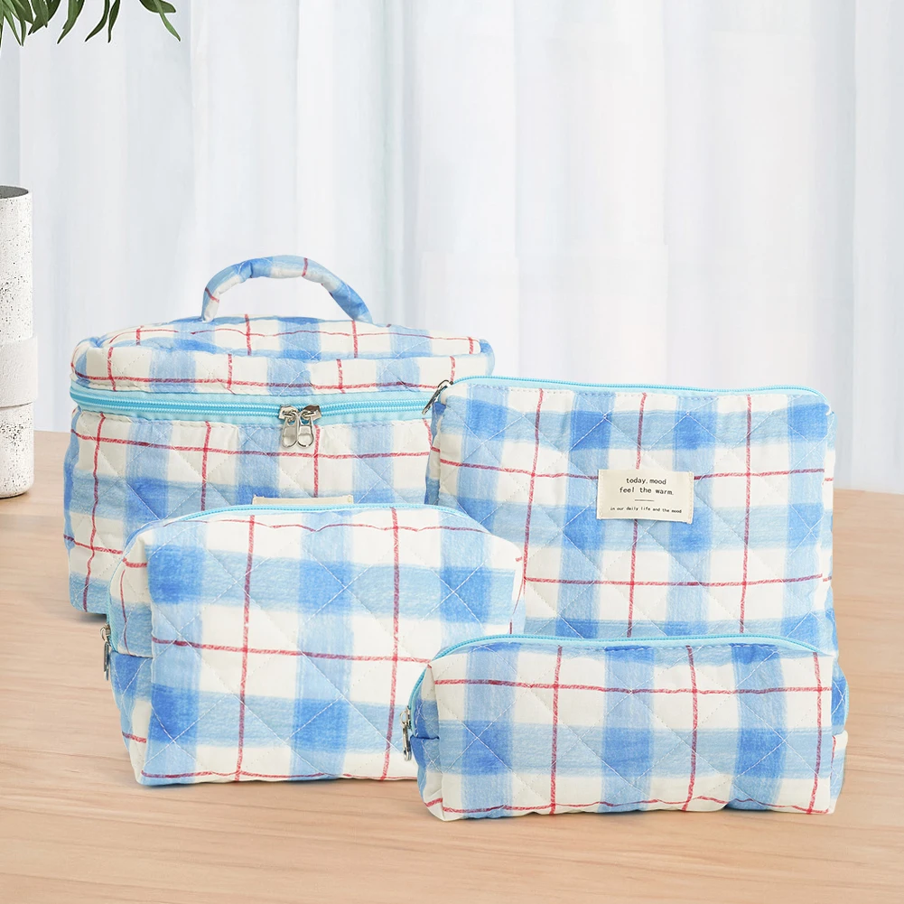 Floral Cotton Travel Makeup Bag Set for Women