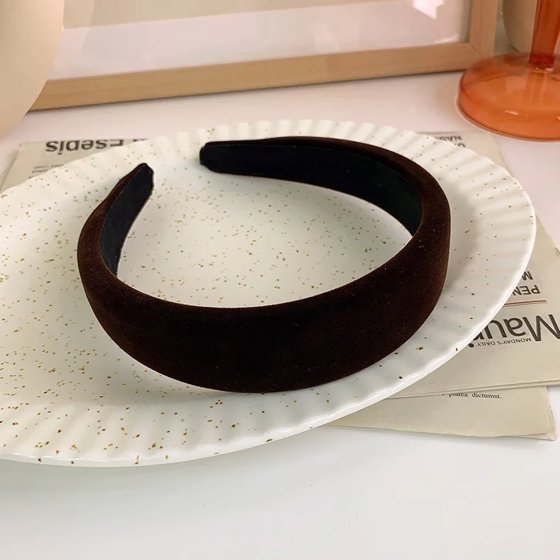 4 Fasce Per Capelli In Velluto Nero – Tesa Larga Antiscivolo, Retrò, Accessori Donna Per Capelli
