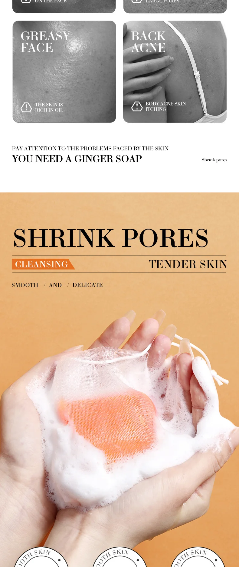 Description Picture 3 of item100g Turmeric Handmade Soap Cleansing Bath Essential Oil Soap Vitamin C and Kojic Acid Soap Moisturizing & Improving Drying Skin