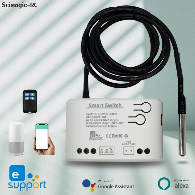 Smart TH16 Switch 16A Thermostat temperature humidity Monitoring WiFi eWelink Wireless Control Compatible Alexa Google Home 2