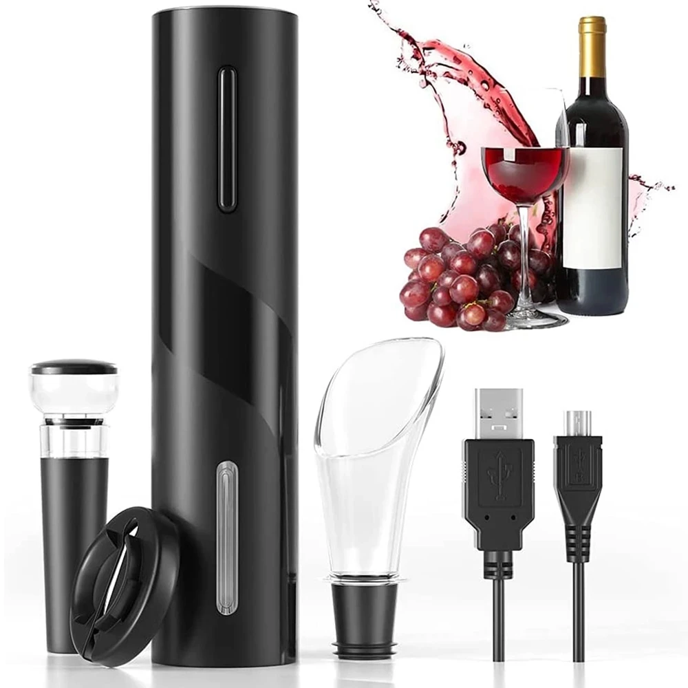 

New Electric Wine Opener Rechargeable Automatic Corkscrew Creative Wine Bottle Opener with USB Charging Cable Suit for Ho