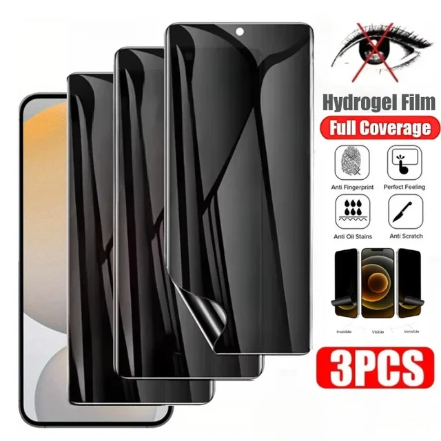 3Pcs Privacy Screen Protectors Film  For Samsung Galaxy S25 S23 S24 Ultra S20 S21 Plus S22 S10 S9 Anti Spy Hydrogel Soft Film