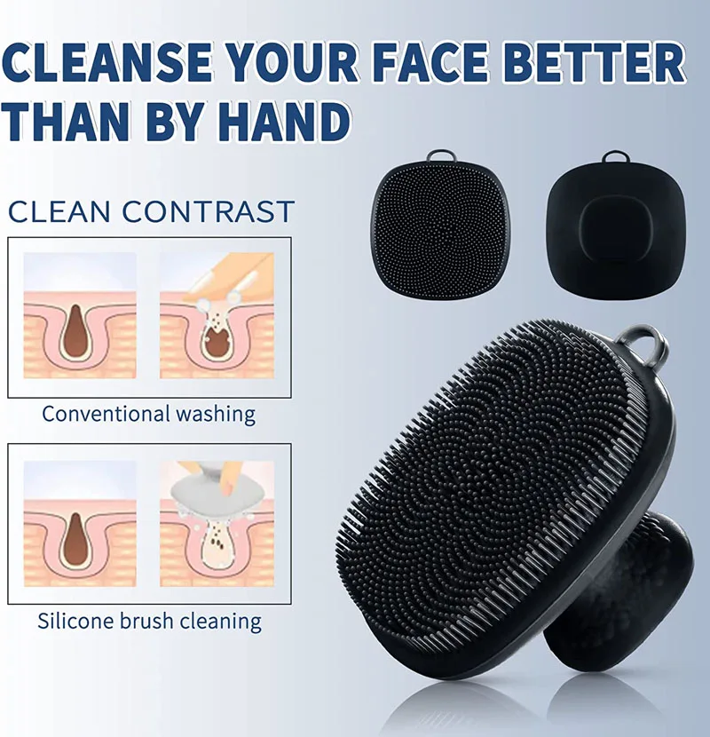 Facial Cleansing Brush Silicone Face Scrubber for Men and Women Facial Cleansing Brush Manual Cleansing Skin Care Brushes