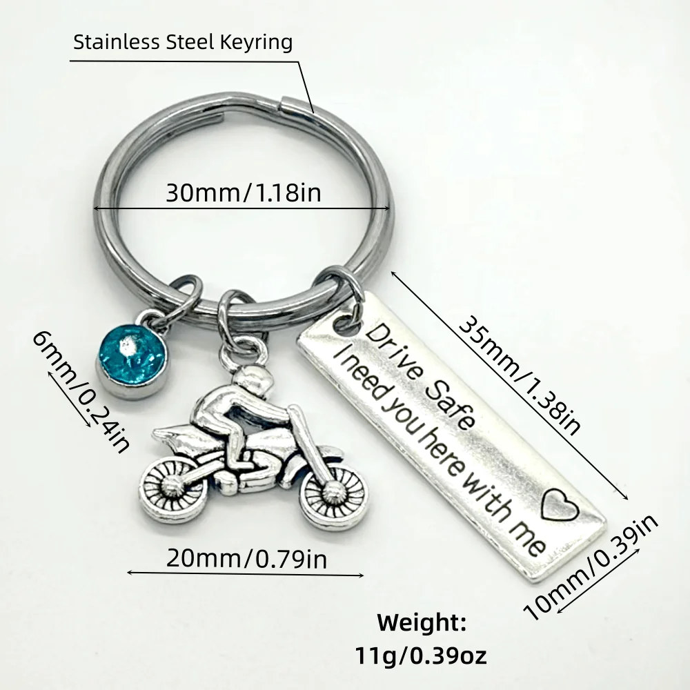 Брелоки с камнем для мотоцикла, безопасный брелок для вождения, подарок для байкеров для мужа, сына, семьи, друга, подарок на день Святого Валентина, 1 шт.