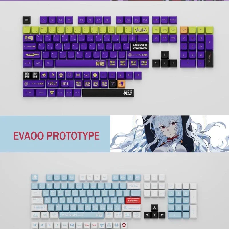 EVA PBT 키캡 XDA 및 체리 프로파일, 기계식 키보드 염료 승화 커스텀 DIY 귀여운 일본 애니메이션 백라이트 키캡 세트