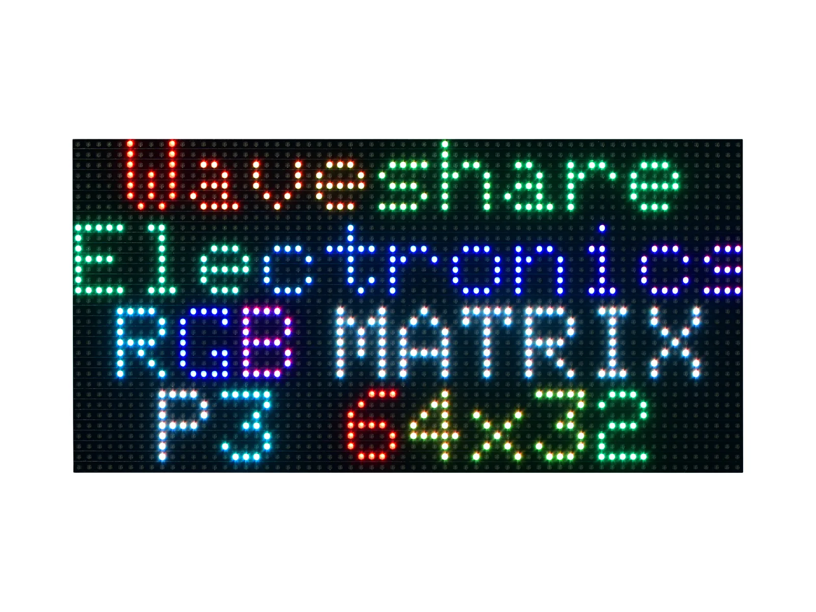 

RGB-Matrix-P3-64x32,GB Full-Color LED Matrix Panel, 64×32 Pixels, Adjustable Brightness,Supports Raspberry Pi, Pi Pico, Arduino