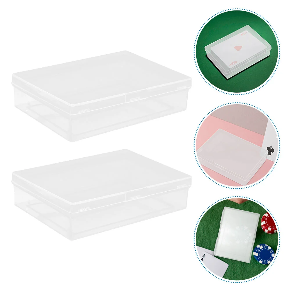 

4 Pcs Card Storage Box Cards Playing Plaything Holder Carrying Case Clear Cases