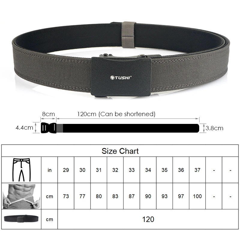 KOLBER Tactical Gun Belt for Men Metal Automatic Buckle Military Belt Thick Nylon IPSC Girdle Male Outdoor Hunting waist belt mens belt nylon belt tactical belt tactical belts toothless automatic buckle belt