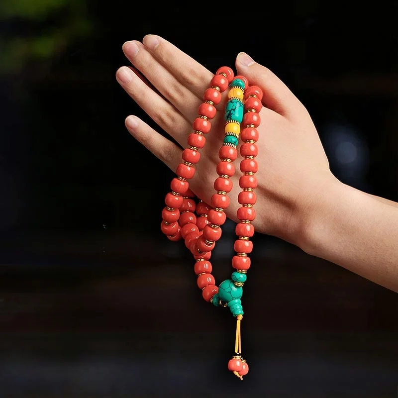 Bangjimedo Tibetan Buddha beads bracelet female Tibetan jewelry necklace pendant 108 rosary beads repair long Bracelet