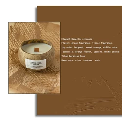 Coconut Shell Aromatherapy Candle with Premium Plant Wax and Essential Oil Fragrance (Camellia flower)