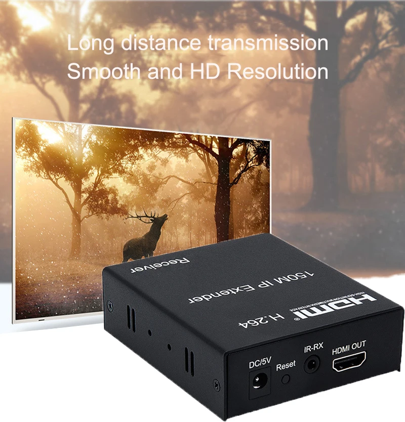 RJ45 ̴ Cat5e Cat6 ̺, Ʈũ ġ , 150M HDMI IP ͽٴ, IR  ۽ű 1 ,  ű