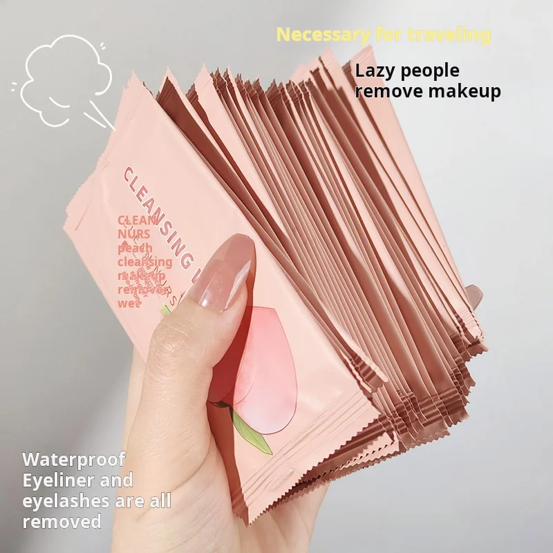 Makeup Remover Wipes, Individually Packaged With Peach, Gentle Facial Makeup Remover, Portable Remover Wipes