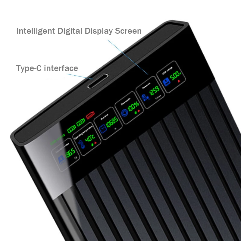 UTHAI Type-C Portable Hard Drive Chassis Intelligent Digital Display 2.5 Inch Laptop External SATA Serial Port U25T external hard drive case ssd enclosure hard drive enclosure