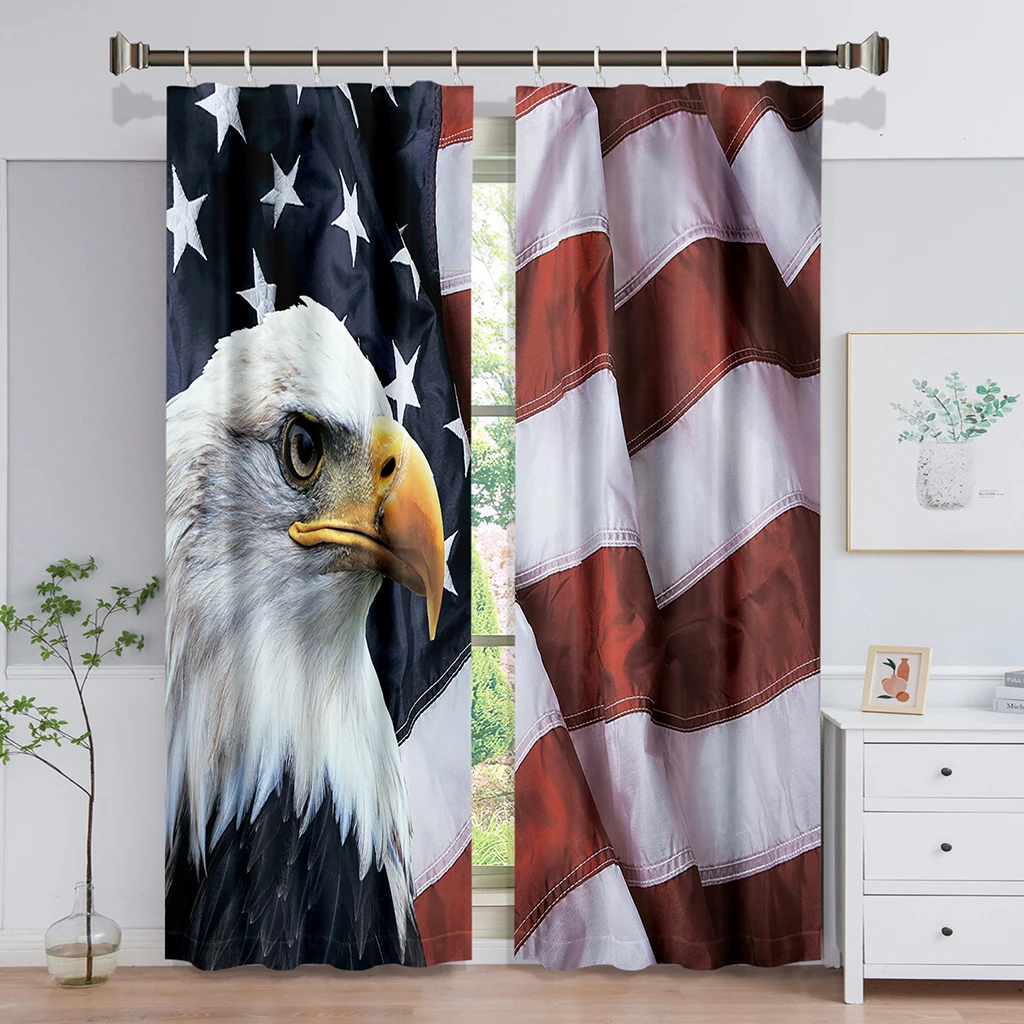 

American Independence Day Free RightWindow Curtains in Kids Bedroom Living Room Hall Treatments Kitchen Decoration Drapes Blinds