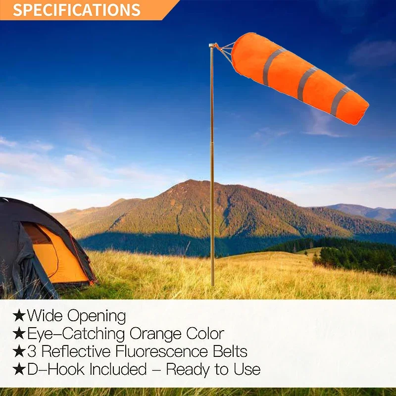 60/80/100cm Windsock Weathervane Scratchproof Windproof fluorescent Reflective windsock weather bag wind vane wind direct wind sock weather vane