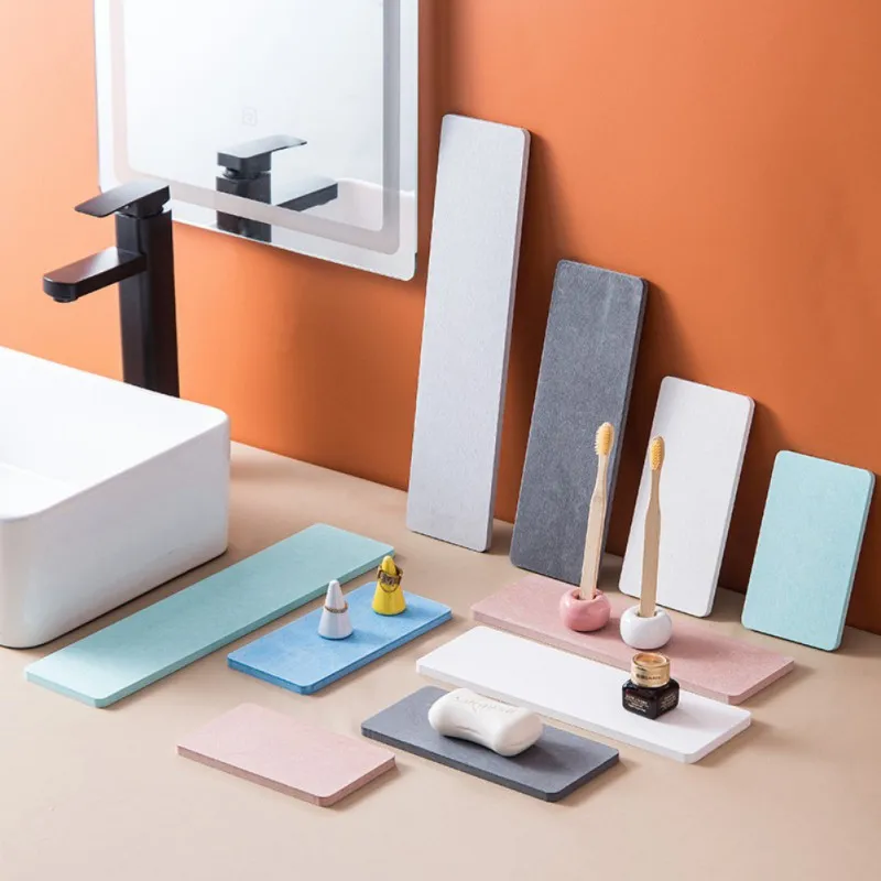 규조토 하드 테이블 매트, 모던 심플 흡수성, 가정용 미끄럼 방지, 빠른 건조 패드, 변기 문짝 매트 