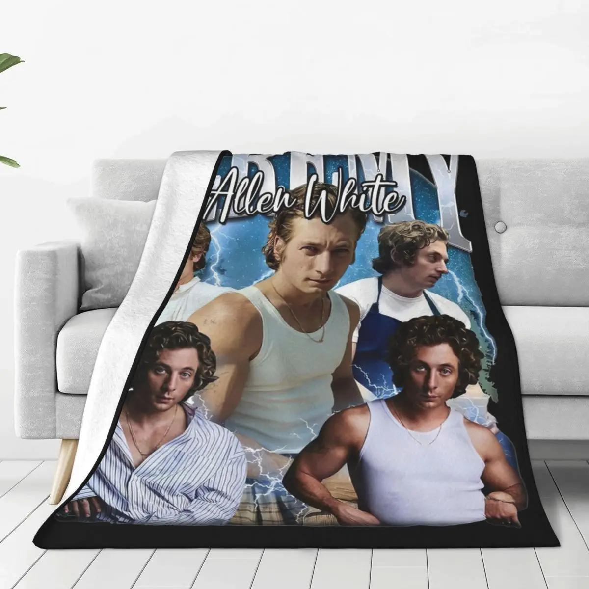 Vintage Jeremy Allen White Bootleg Blankets Flannel Printed The Bear Tv Show Multifunction Warm Throw Blanket for Bed Office 2