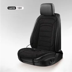 Plush Heated Car Seat Cushion with Fast Heating Technology (Black 1 Seat)