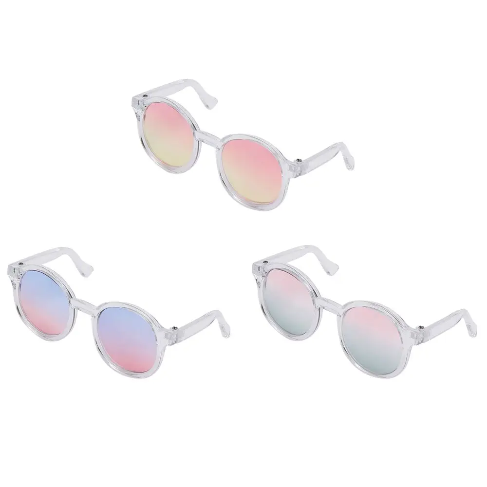 Colorful Glass Doll Accessories Round Glasses Decorations