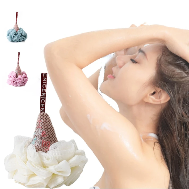 

Soft Mesh Bath Ball Ice Cream Shape Sponge Balls Shower Puff Body Exfoliate Bathroom Supplies Wash Scrubbers Household