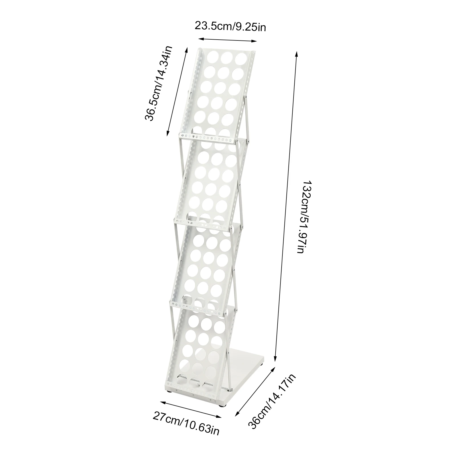 Folding Booklet Stand Vertical Standing Booklet Tabletop White 4-storey Metal Folding Counter Used for Catalogs Booklets 2