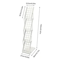 Folding Booklet Stand Vertical Standing Booklet Tabletop White 4-storey Metal Folding Counter Used for Catalogs Booklets 2
