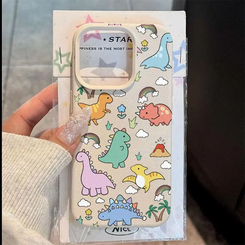 Multicolored Little Dinosaur Phone Case - TPU Protective Cover