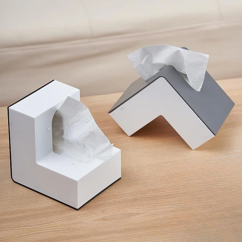 Creative L-shaped Drawn Tissue Box Living Room Simple Face Tissue Paper Box Multifu Mobile Phone Stand Book Stand Tissue Boxes