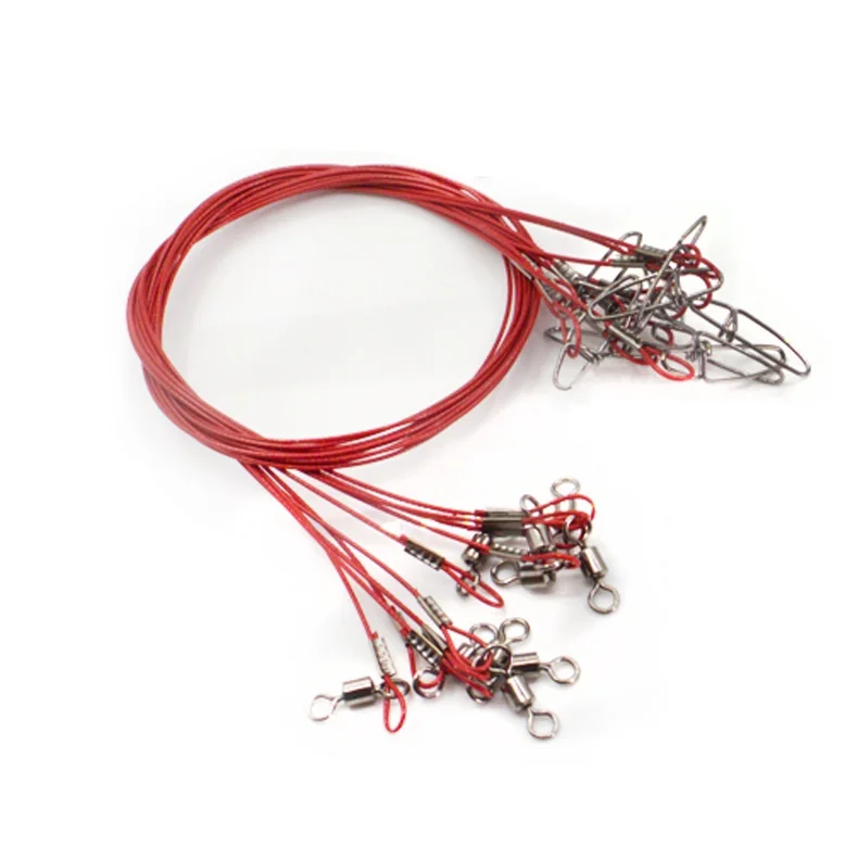 10pcs Stainless Steel Fishing Wire Leader Line Max Drag 67KG Sea