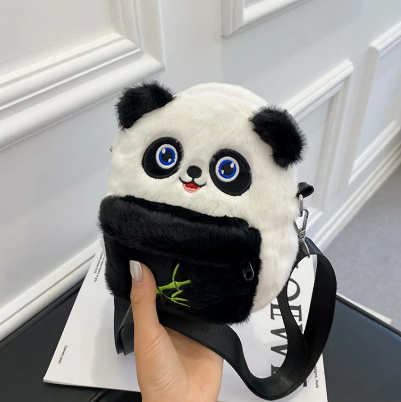 Personalized Cute Cartoon Plush Giant Panda Crossbody Bag Customized Embroidered Name One Shoulder Bag Doll Backpack Girl Gift 5