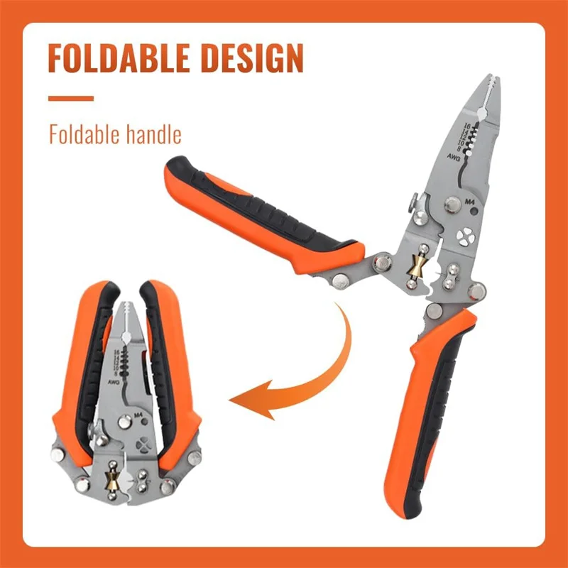 12 in 1 Multifunctional Wire Stripper Crimper Cable Cutter Pliers Foldable Electrician Pliers Tools and Cable Stripper Pliers 5