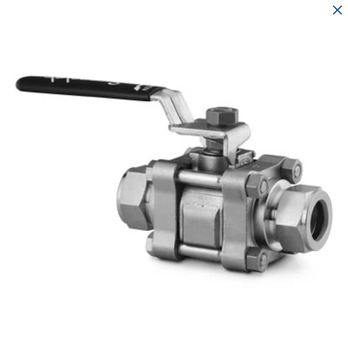 

1/2in. Stainless Steel 60 Series In-Line Ball Valve SS-63TS8 Tube Fitting 0.406in.