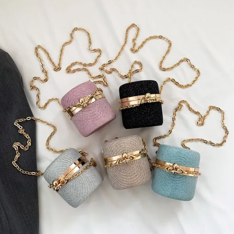 Mini Shoulder Bag Lipstick Coins Glitter Sparkling Storage Box Accessories Bag New Fashion Spring Autumn Crossbody Bag for Women