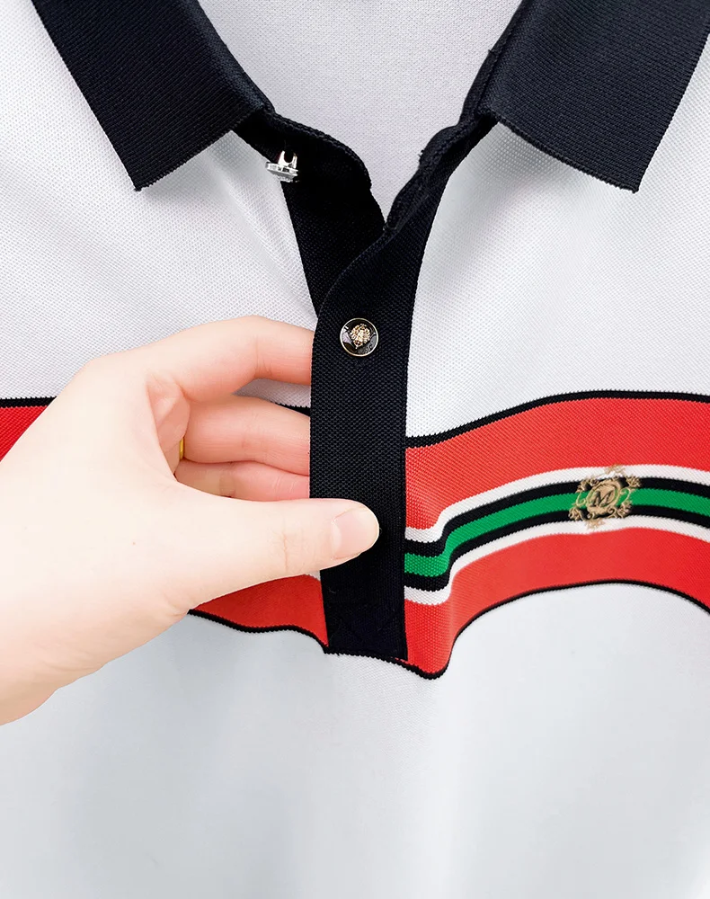 Light luxury letter embroidery polo shirt fashion brand men short sleeve T-shirt new stripe comfort summer breathable casual top 22 S23e3f72b53c04980a96383cde47a3b772