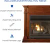 Dual Fuel Ventless Gas Fireplace System with Mantle Thermostat Control 6 Fire Logs Use with Natural Gas or Liquid Propane 5