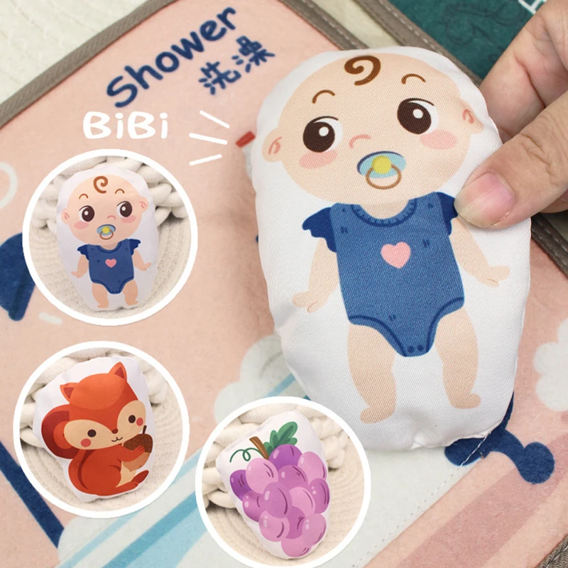 Quiet Book for Toddler Animal Cognitive Fabric Activity Busy Book Montessori Baby Book Toys Cloth Crinkle Books for Babies 6 12M 4
