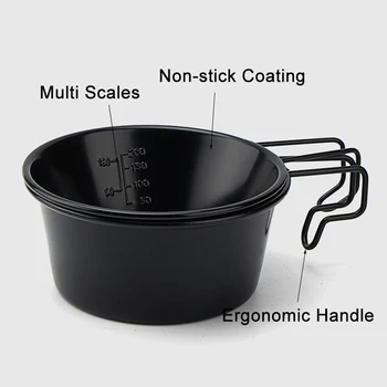 손잡이가 달린 논스틱 캠핑 시에라 컵, 피크닉 그릇, 야외 조리기구, 요리 그릇, 조리기구 세트, 캠핑 용품