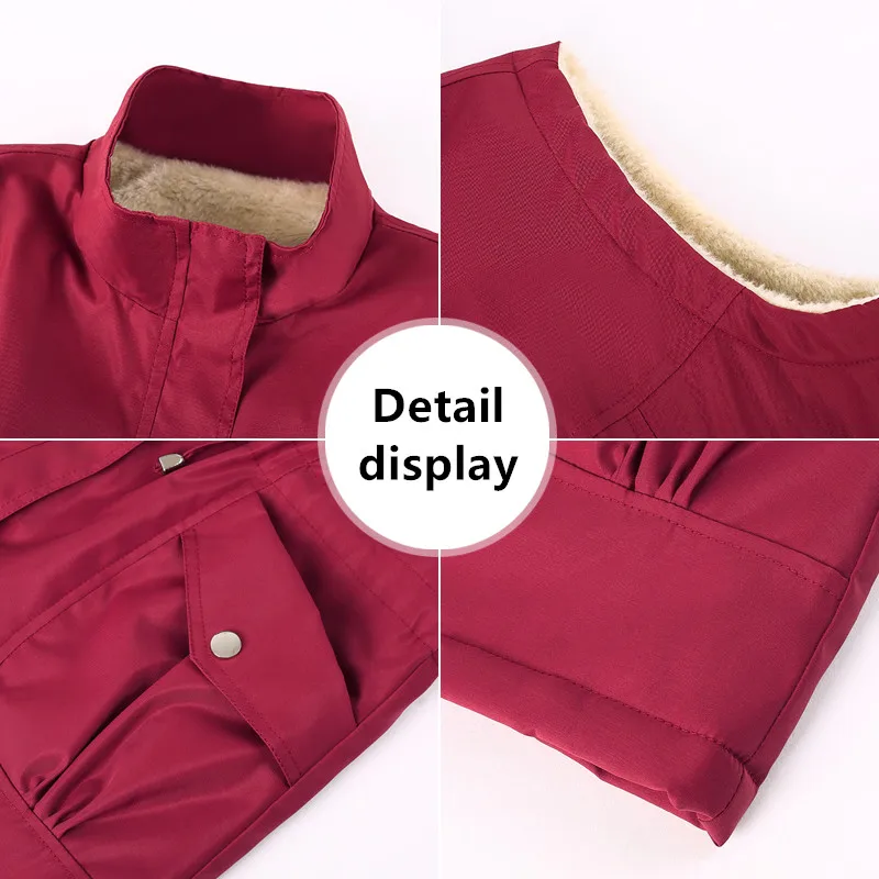 Female Winter Versatile Stand Up Collar And Plush Vest For Women'S New Waistband Slimming Mom Fashion Casual Thickened Warm Coat
