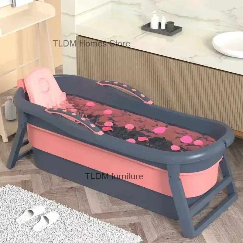 Modern Plastic Folding Bathtub Adult Half Body Bath Basin Ice And Hot Bath Portable Bathtubs Winter Spa Artifact