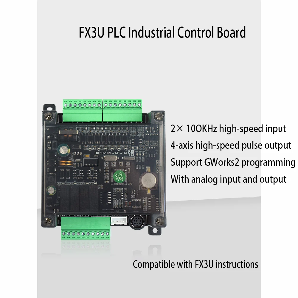 

BK3U PLC Industrial Control Board Simple Text Screen 4-axis Pulse Programmable Compatible with F-X3U1N