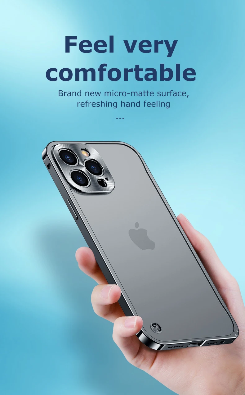 Luxury Metal Frame Lens Protection For iPhone 11 12 13 Pro Max 12 /13MINI 12/11Pro Aluminum Matte Translucent Phone Back Case apple iphone 12 mini  case