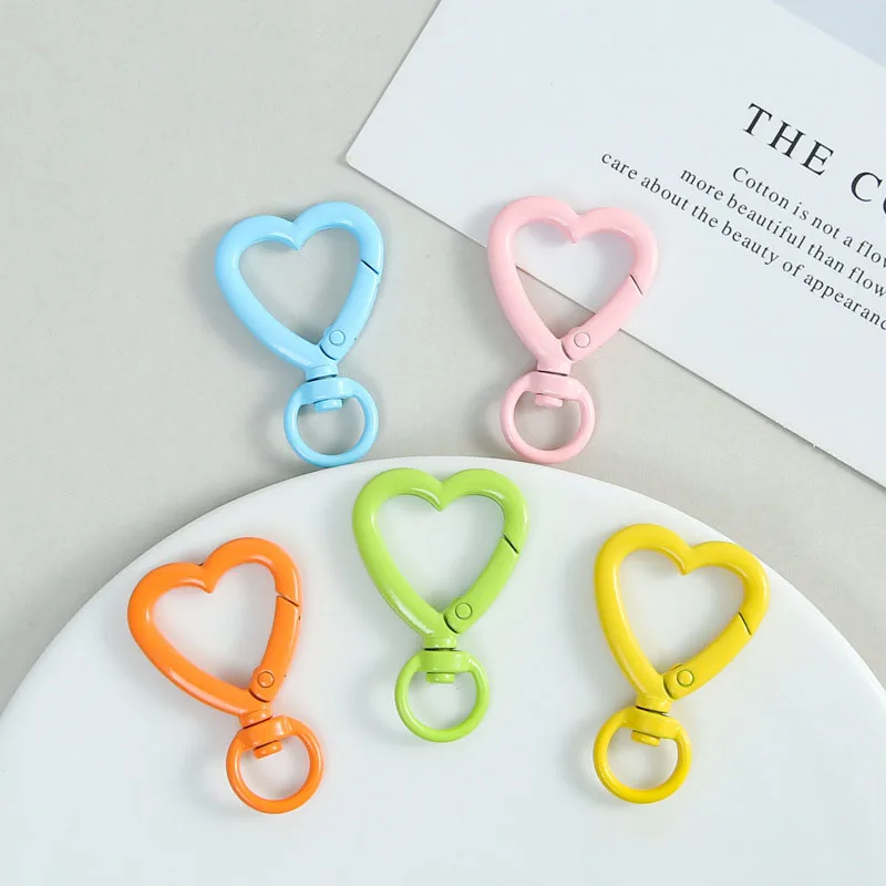 Metal Heart Lobster Claw Clasps 5pcs Swivel Lanyards Trigger Snap Hooks Strap for Jewelry Making DIY Bags Keychain Key Rings