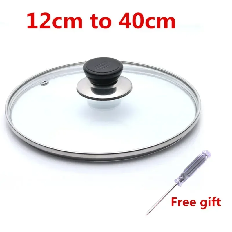Premium Stainless Steel Reinforced Glass Chef Pan Lid with Knob