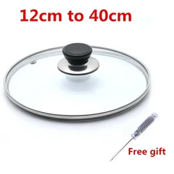 Premium Stainless Steel Reinforced Glass Chef Pan Lid with Knob (40cm)