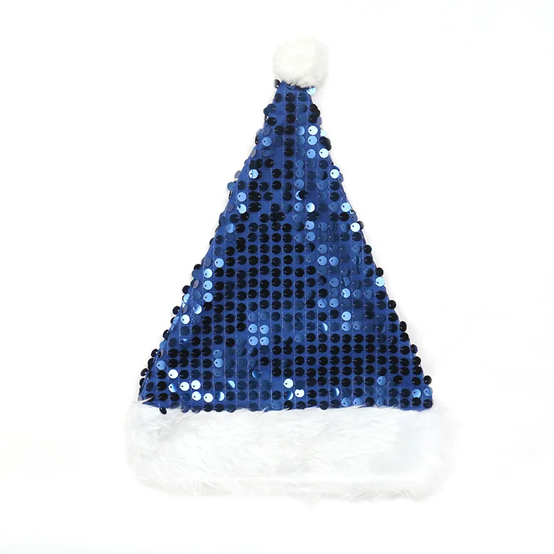 Christmas decorations high-end gold velvet sequins Santa Claus hats party ball hats