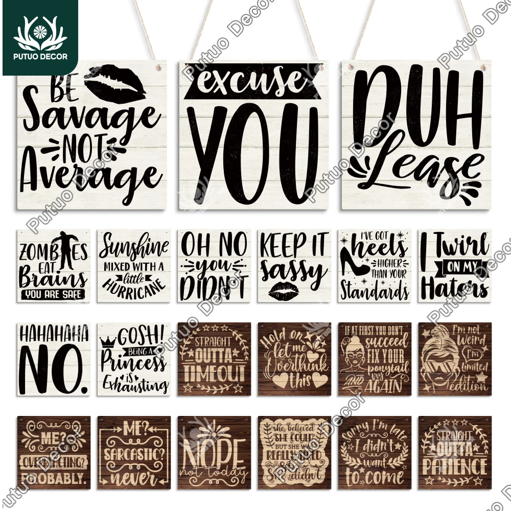 

Putuo Decor 1pc Wooden Hanging Sign,Straight Outta,Wall Art Decoration for Home Dinner Room Kitchen, 7.8x 7.8 Inches Gifts