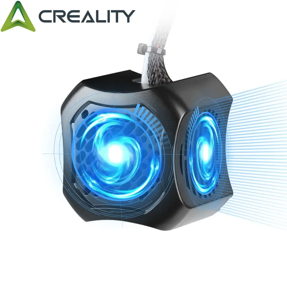 Creality Ender-3 V2 3D 프린터 조립 전체 압출기 핫 엔드 키트 0.4mm 노즐 알루미늄 가열 블록이있는 이중 냉각 팬